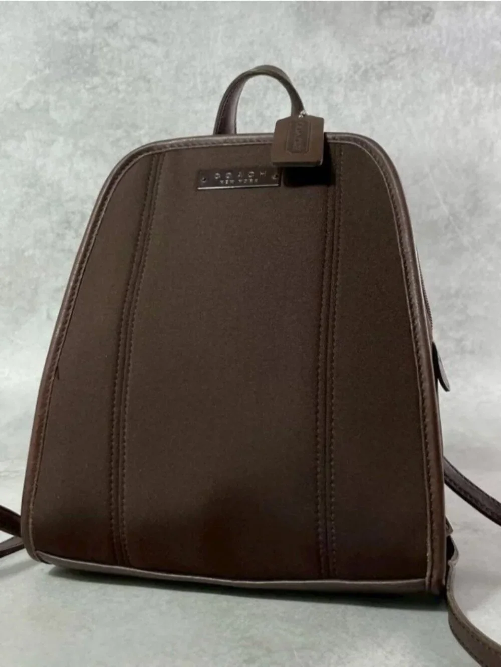 Coach Vintage Backpack Handbag Y2K Neoprene Leather Trim Zip Bag 6215